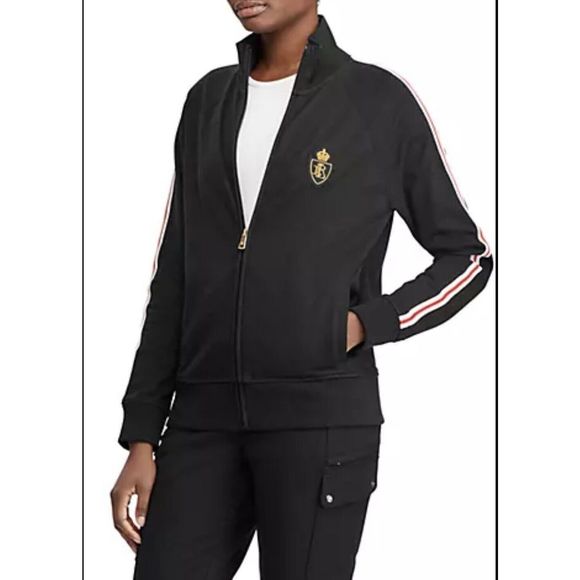 Lauren by ralph lauren track jacket - size small - black - Picture 1 of 7